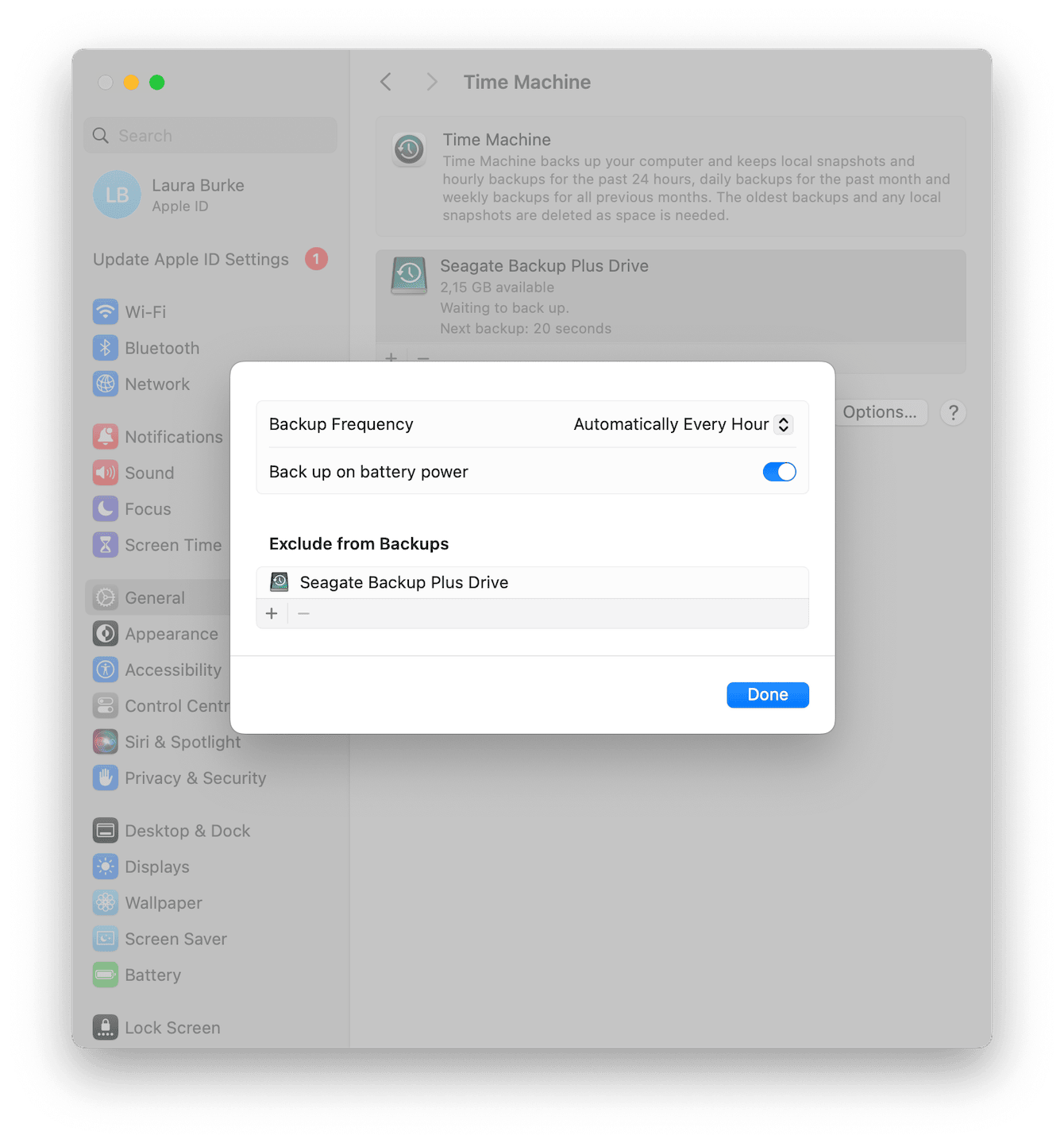 What does time machine backup on mac and how to change it 